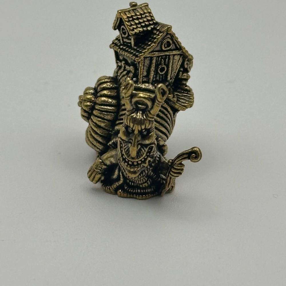 Brass Snail with House and Creature Miniature Figurine Statue - Picture 3 of 10